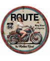 Plechová cedule The Mother Road Lady Biker 30 cm