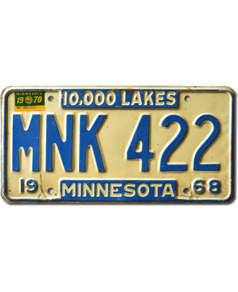 Tablica rejestracyjna USA Minnesota Lakes 1968 MNK 422