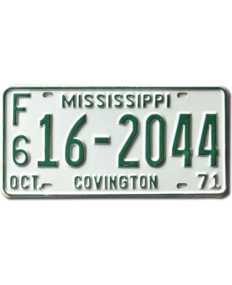 Tablica rejestracyjna USA Mississippi 1971 Farm Truck 16-2044
