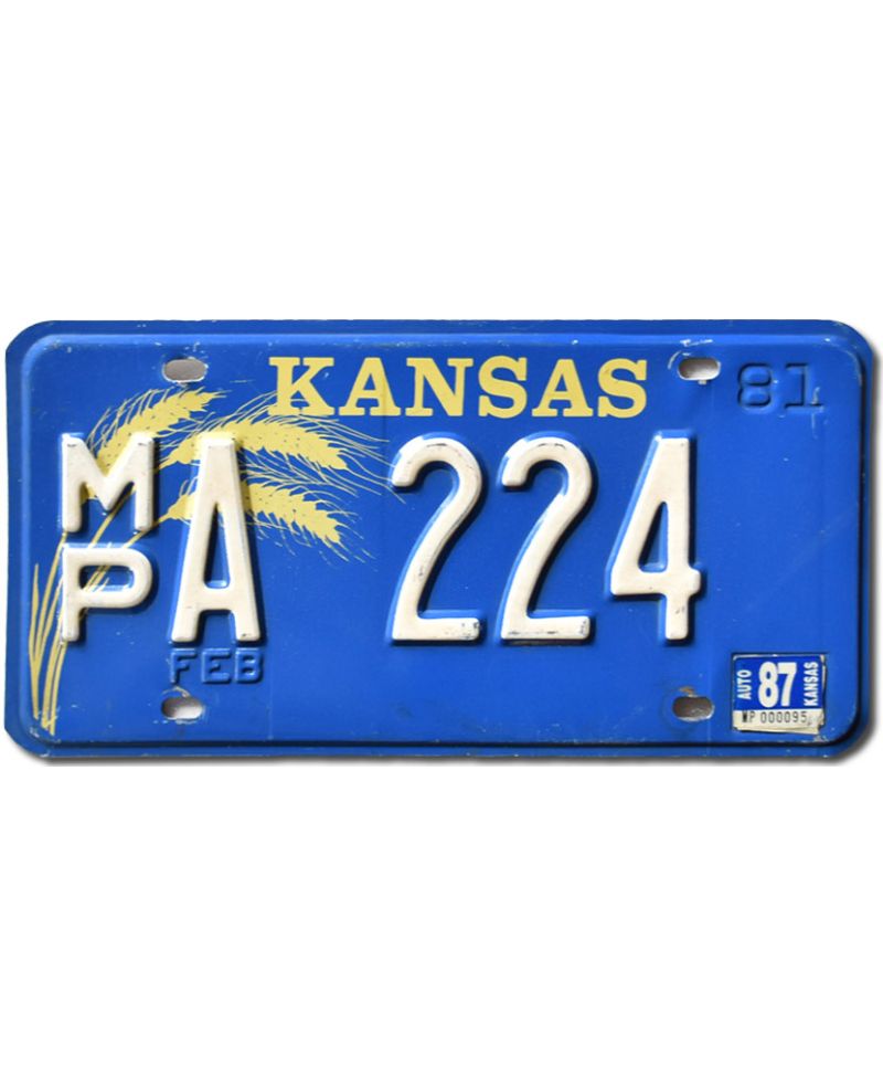 Tablica rejestracyjna USA Kansas Blue Wheat MPA 224