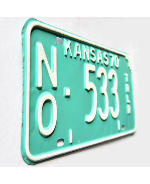 Tablica rejestracyjna USA Kansas 1970 Green Trailer NO 533