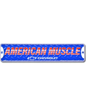 Plechová cedule American Muscle Chevrolet 45 cm x 10 cm