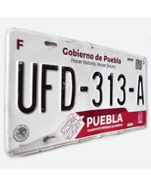 Meksykańska tablica rejestracyjna Puebla 2020 UFD-313-A