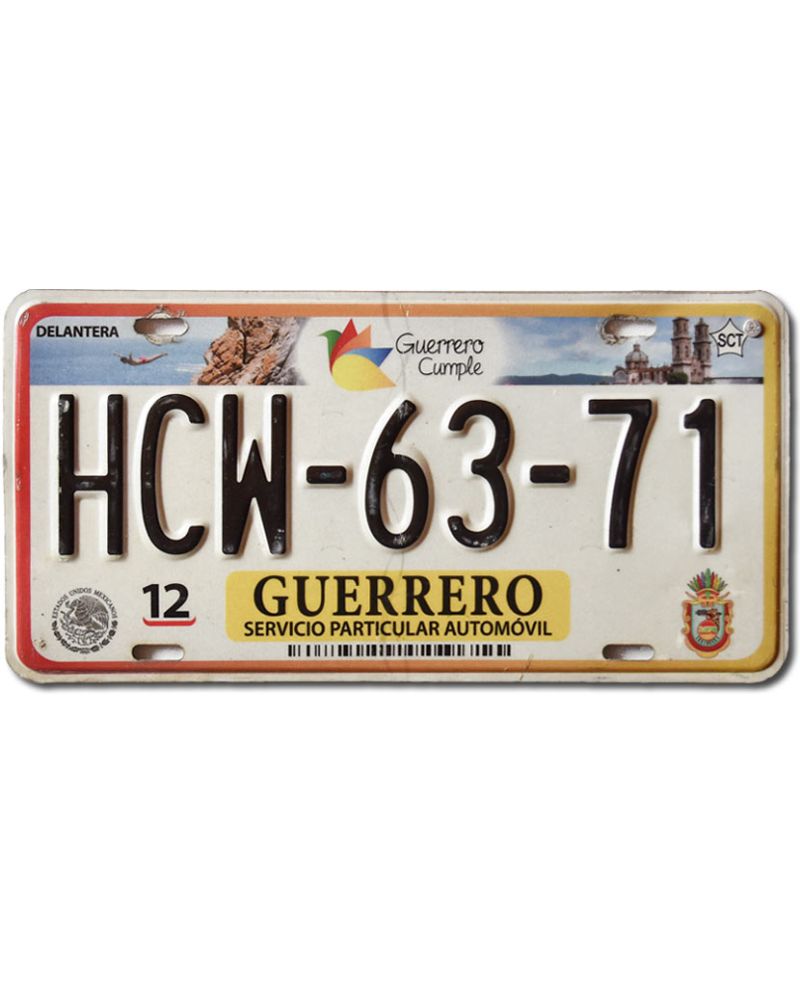 Mexická SPZ Guerrero 2016 HCW-63-71