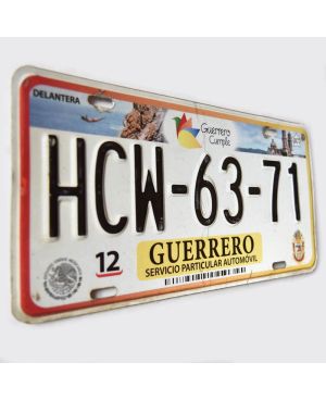 Meksykańska tablica rejestracyjna Guerrero 2016 HCW-63-71
