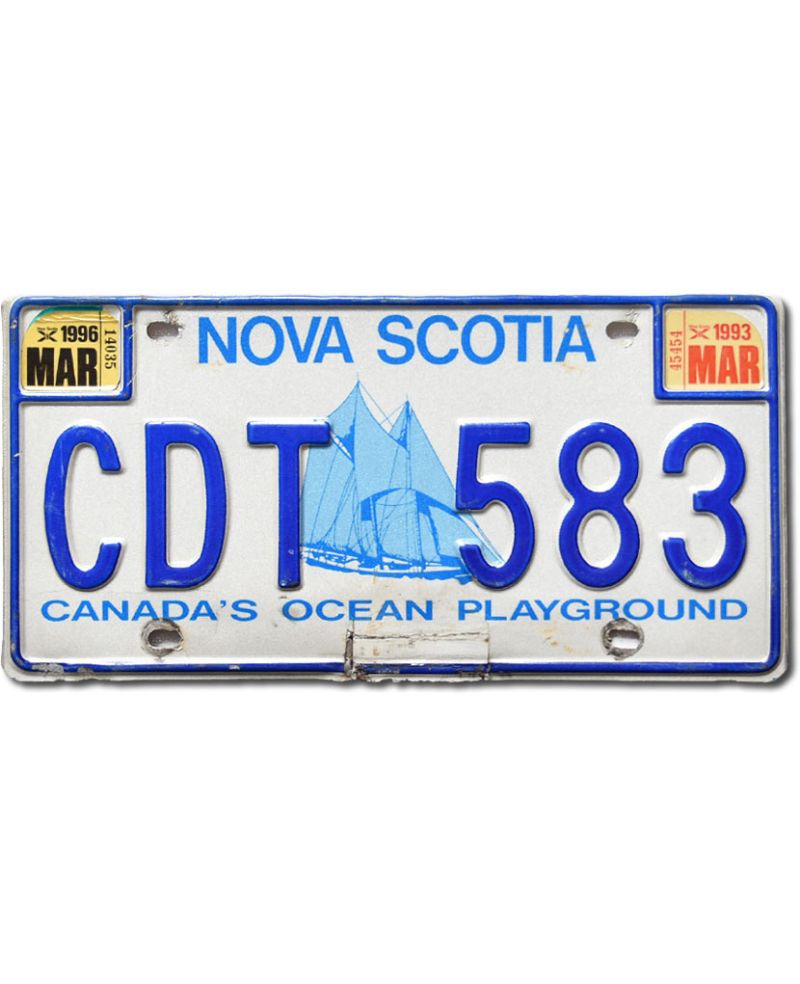 Kanadyjska tablica rejestracyjna Nova Scotia 1996 Playground CDT 583