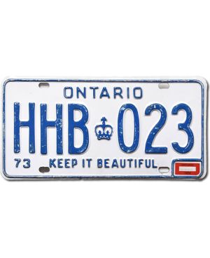 Kanadyjska tablica rejestracyjna Ontario 1973 Keep Beautiful HHB 023