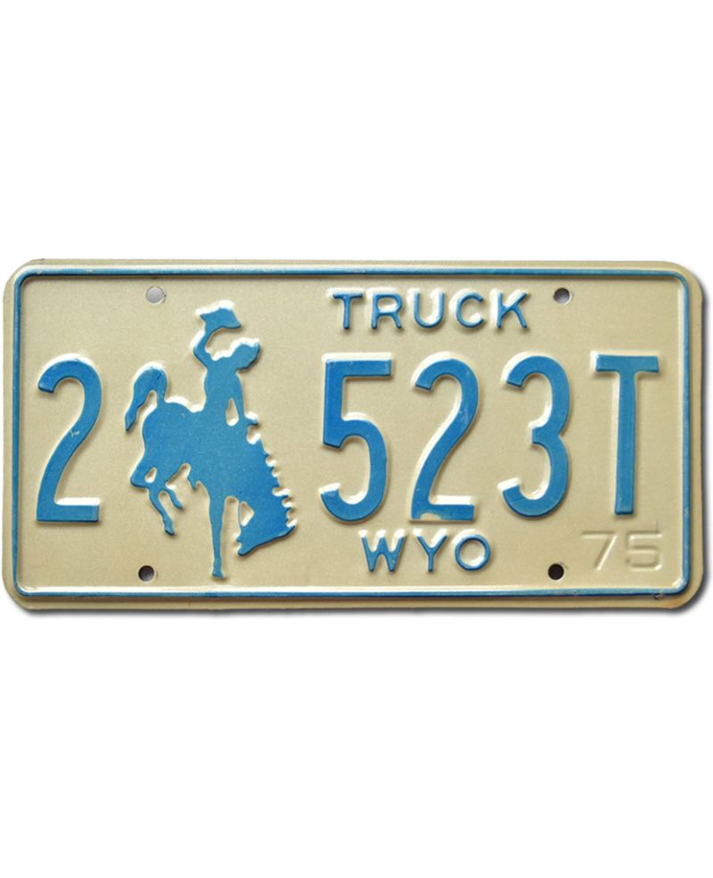 Tablica rejestracyjna USA Wyoming Truck 1975 Blue 2 523T