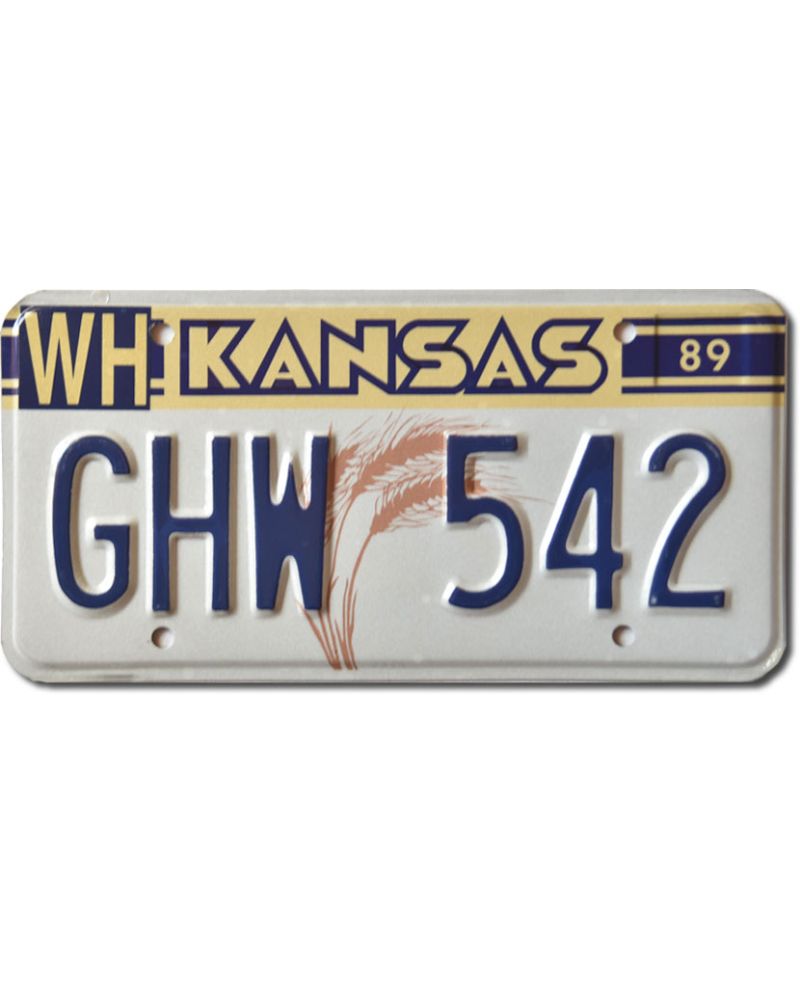 Tablica rejestracyjna USA Kansas 1989 Wheat GHW 542