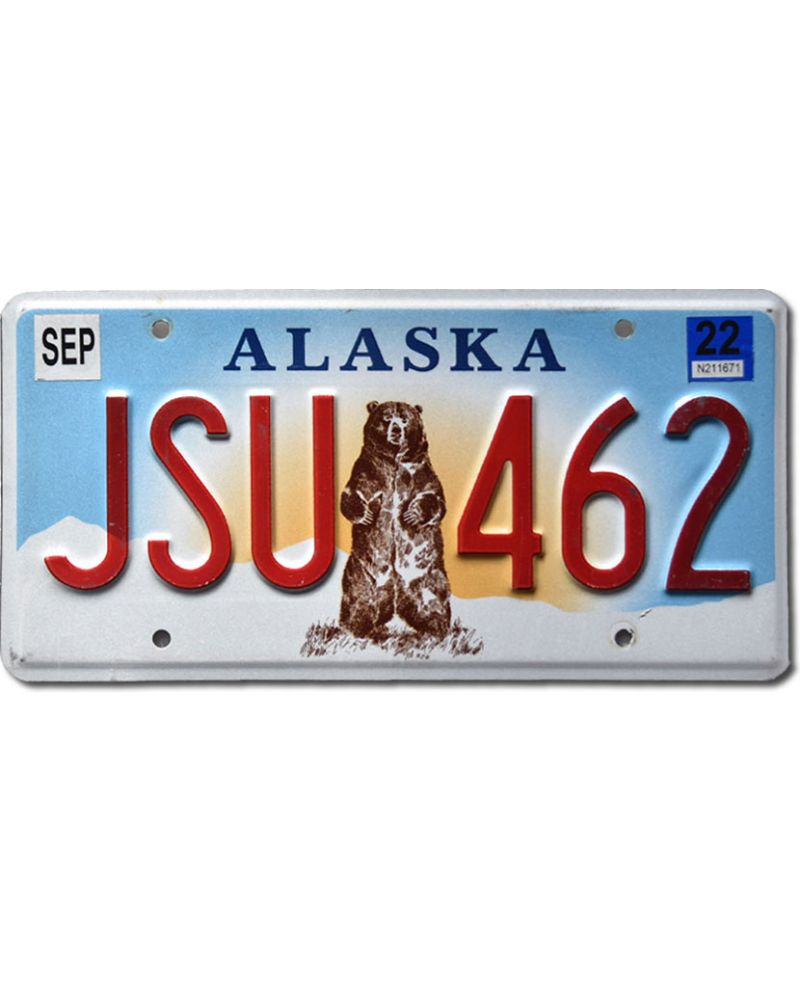 Tablica rejestracyjna USA Alaska Grizzly Bear JSU 462