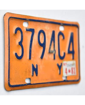 Motocyklowa Tablica Rejestracyjna USA New York Yellow 3794C4