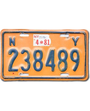 Motocyklowa Tablica Rejestracyjna USA New York Yellow 238489 moto