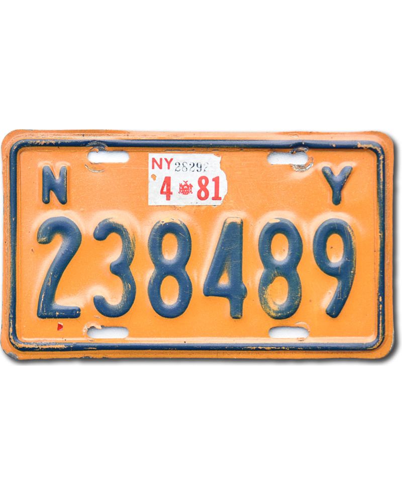 Motocyklowa Tablica Rejestracyjna USA New York Yellow 238489 moto