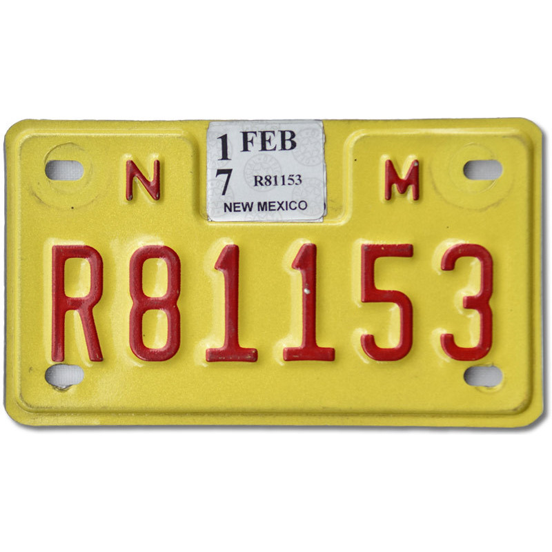Motocyklowa Tablica Rejestracyjna USA New Mexico Yellow R81153