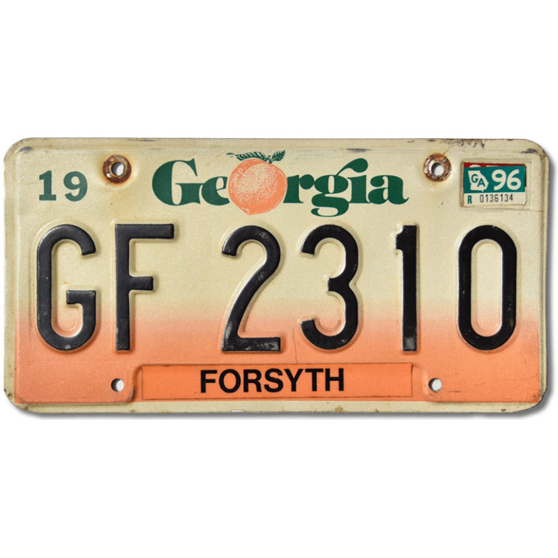 Tablica rejestracyjna USA Georgia Orange