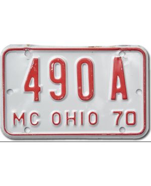 Motocyklowa Tablica Rejestracyjna USA Ohio 490A