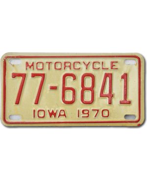 Motocyklowa Tablica Rejestracyjna USA Iowa 77-6841