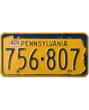 Tablica rejestracyjna USA Pennsylvania Yellow 756-807