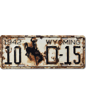 Tablica rejestracyjna USA Wyoming 1942 Bronco 10-D-15
