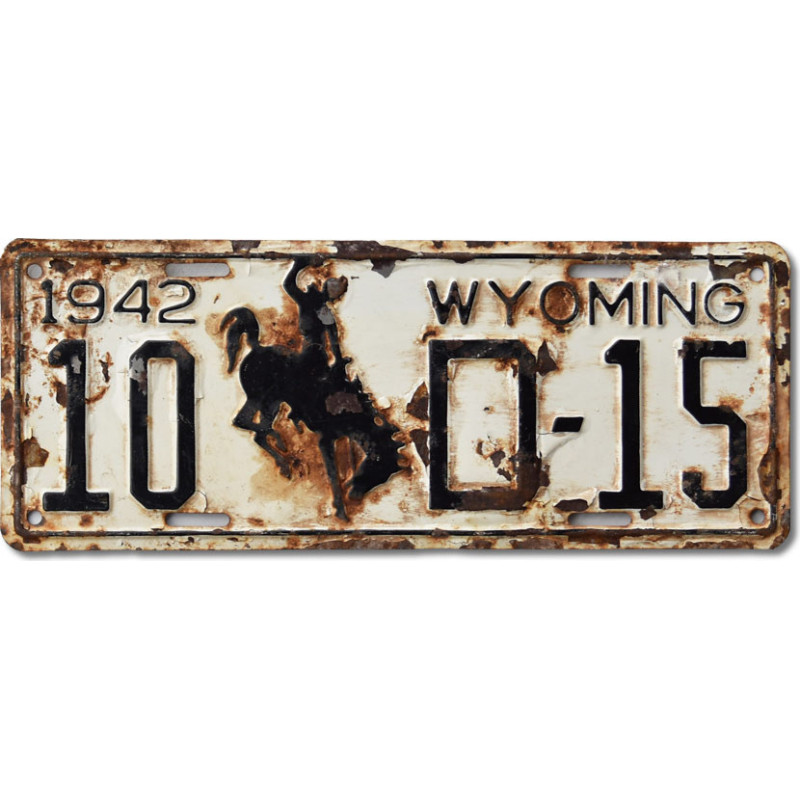Tablica rejestracyjna USA Wyoming 1942 Bronco 10-D-15