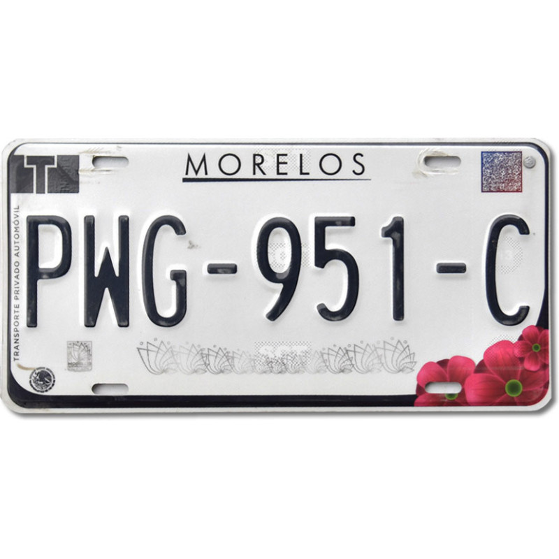 Meksykańska tablica rejestracyjna Morelos PWG-951-C