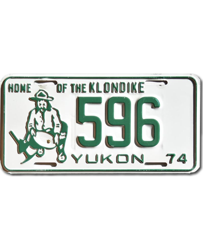 Kanadyjska tablica rejestracyjna Yukon 1974 Home Of The Klondike 596