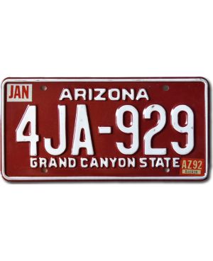 Tablica rejestracyjna USA Arizona Red 4JA-629