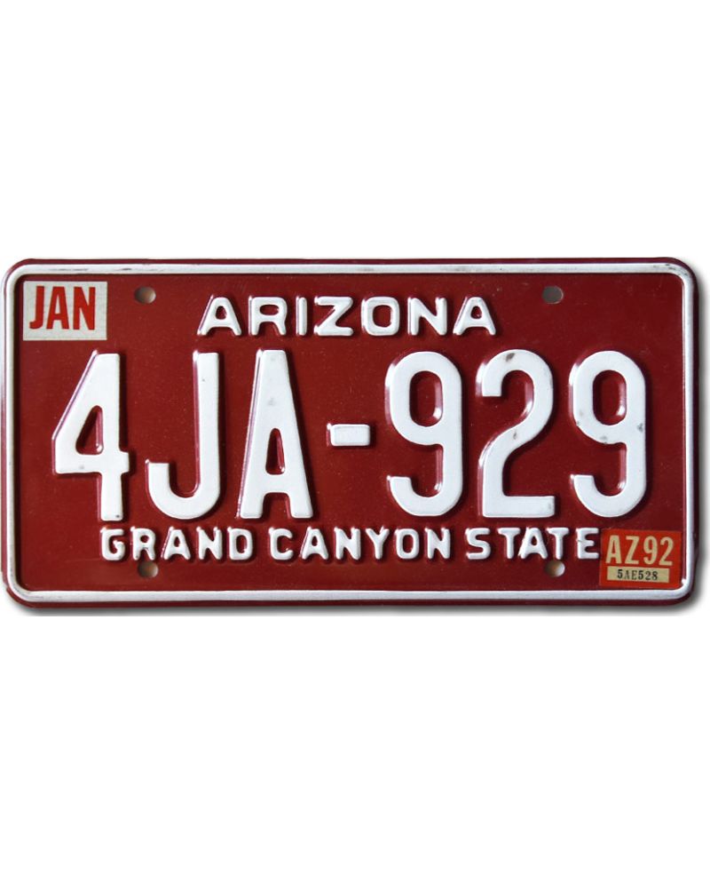 Americká SPZ Arizona Red 4JA-629
