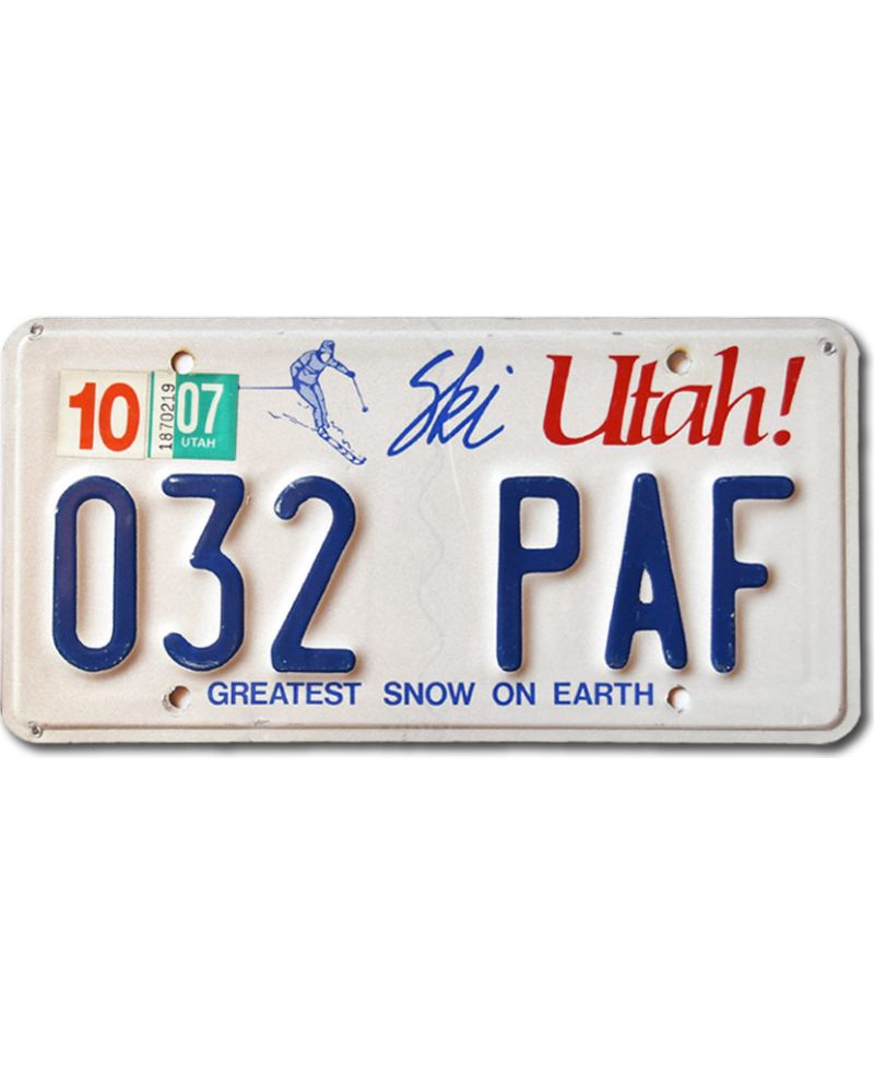 Americká SPZ Utah Ski