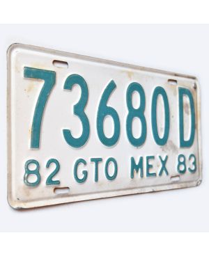 Meksykańska tablica rejestracyjna Guanajuato 73680D