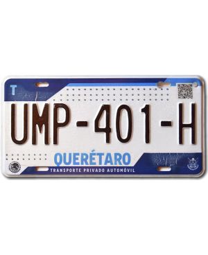 Meksykańska tablica rejestracyjna Quarétaro UMP-401-H