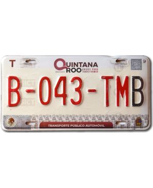 Meksykańska tablica rejestracyjna Quintana Roo B-043-TMB