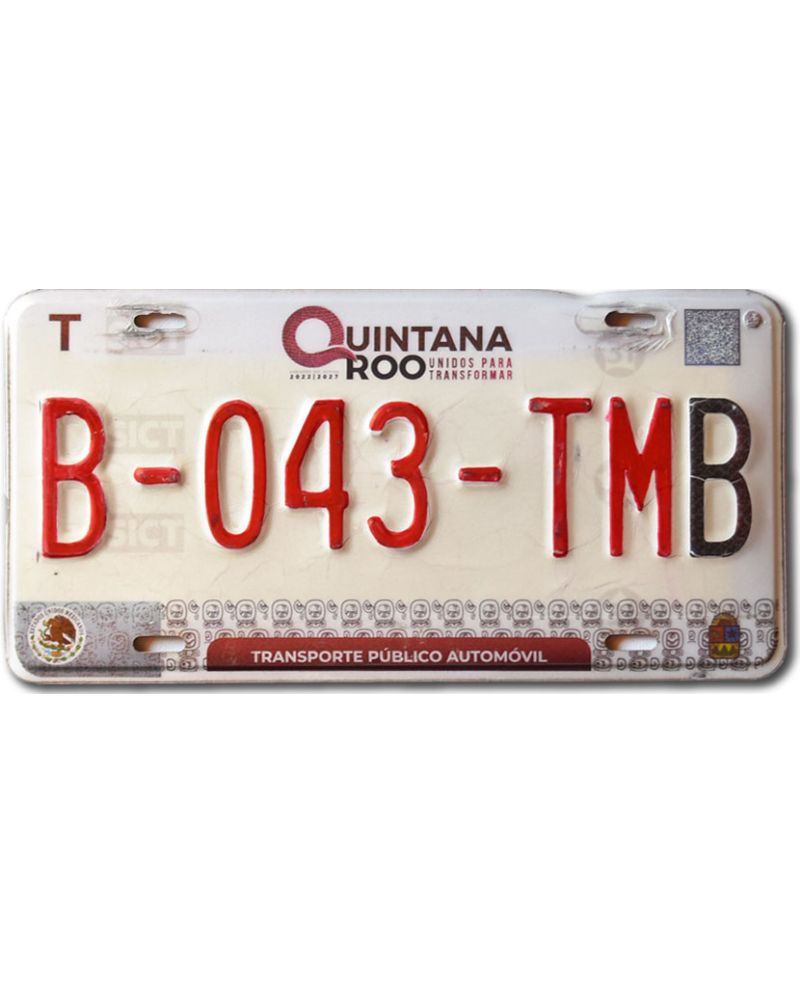 Mexická SPZ Quintana Roo B-043-TMB