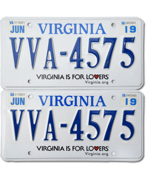 Tablica rejestracyjna USA Virginia For Lovers VVA-4575 para