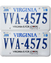 Tablica rejestracyjna USA Virginia For Lovers VVA-4575 para