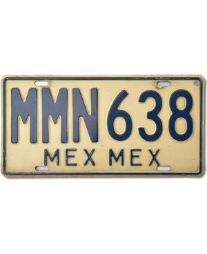Meksykańska tablica rejestracyjna Estado De Mexico MMN638
