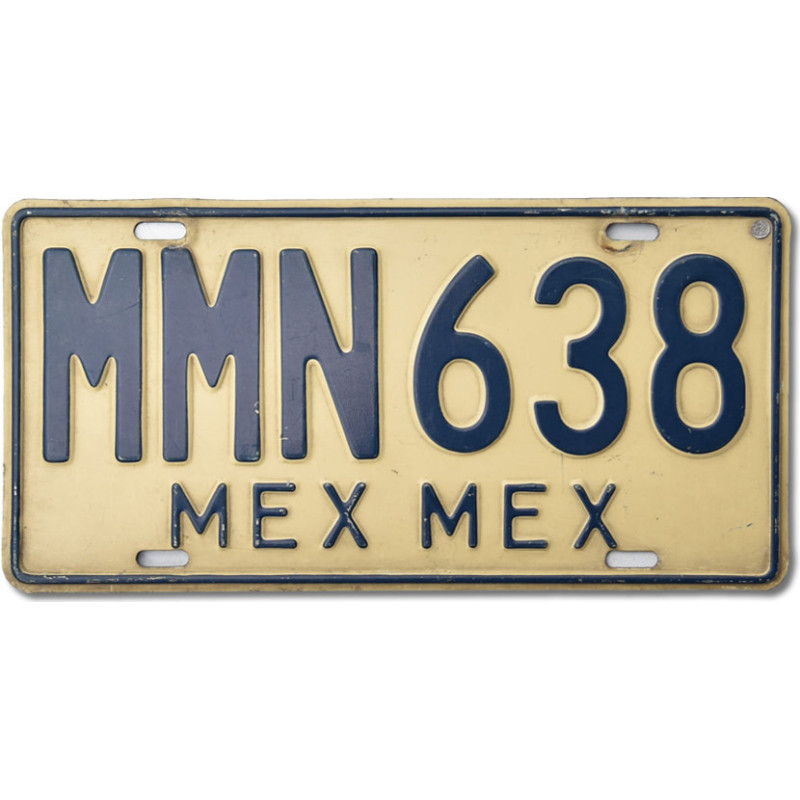 Meksykańska tablica rejestracyjna Estado De Mexico MMN638