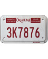 Motocyklowa Tablica Rejestracyjna USA Oklahoma 3K7876