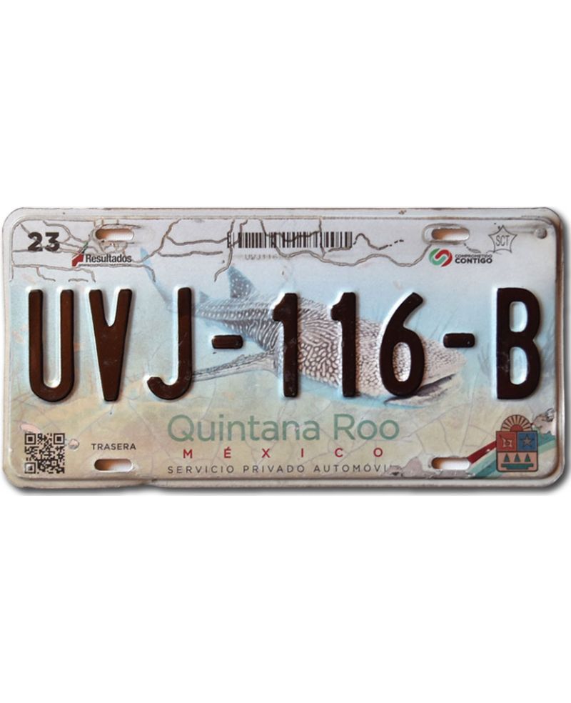 Meksykańska tablica rejestracyjna Quintana Roo UVJ-116-B