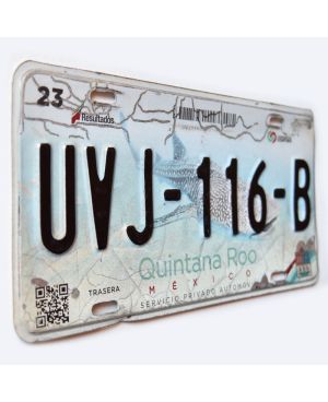Meksykańska tablica rejestracyjna Quintana Roo UVJ-116-B