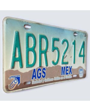 Meksykańska tablica rejestracyjna Aguascaliantes ABR 5214