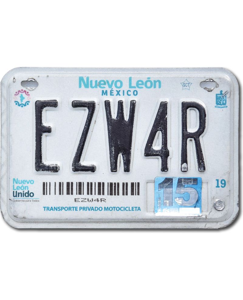 Mexická SPZ Nuevo León EZW4R moto