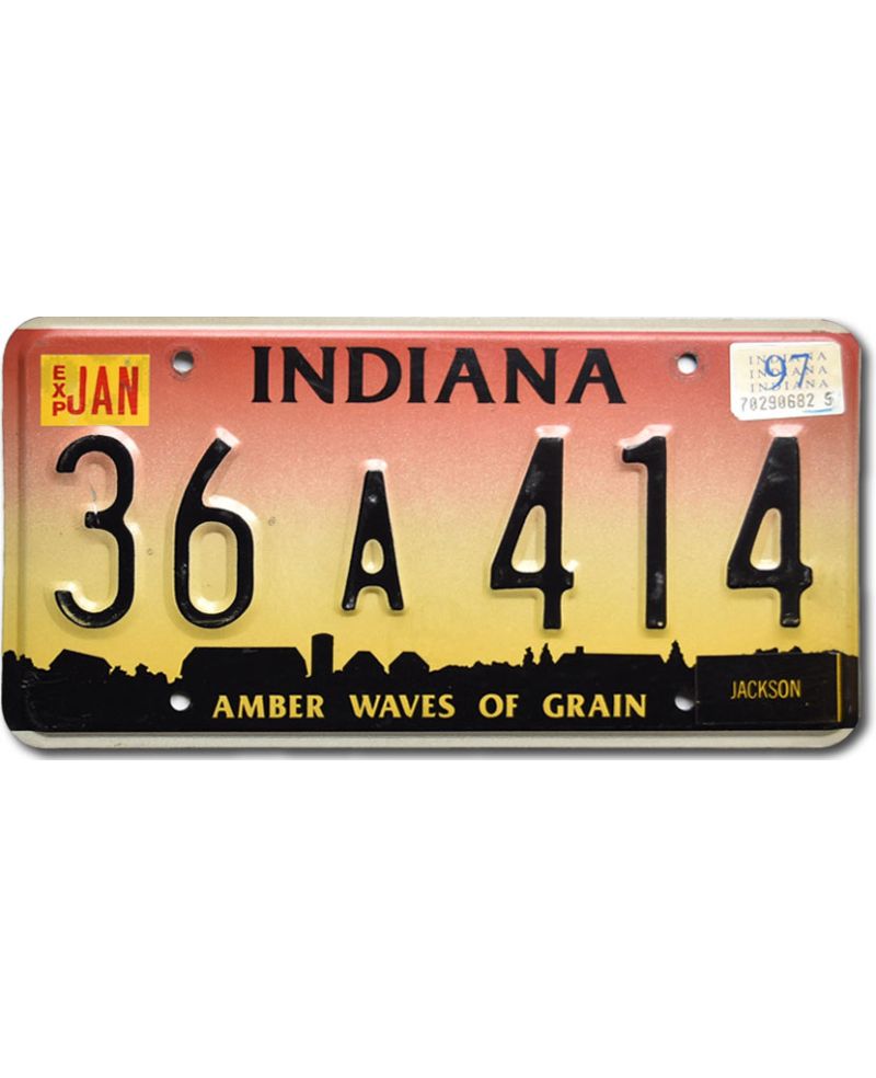 Tablica rejestracyjna USA Indiana 1997 Amber 36 A 414
