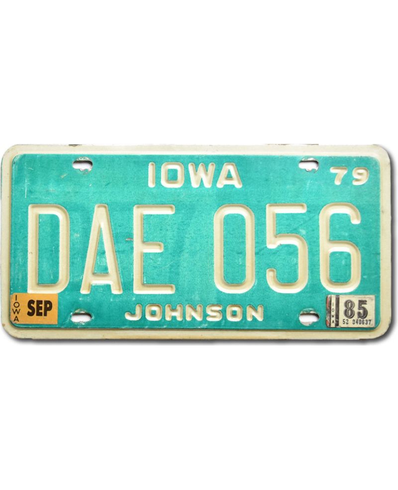 Tablica rejestracyjna USA Iowa 1979 Green DAE 056