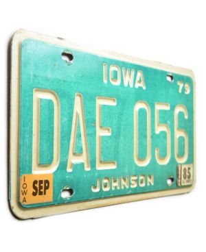 Tablica rejestracyjna USA Iowa 1979 Green DAE 056