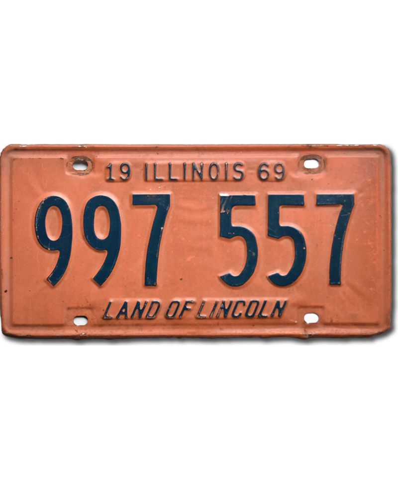 Americká SPZ Illinois 1969 Orange 997 557