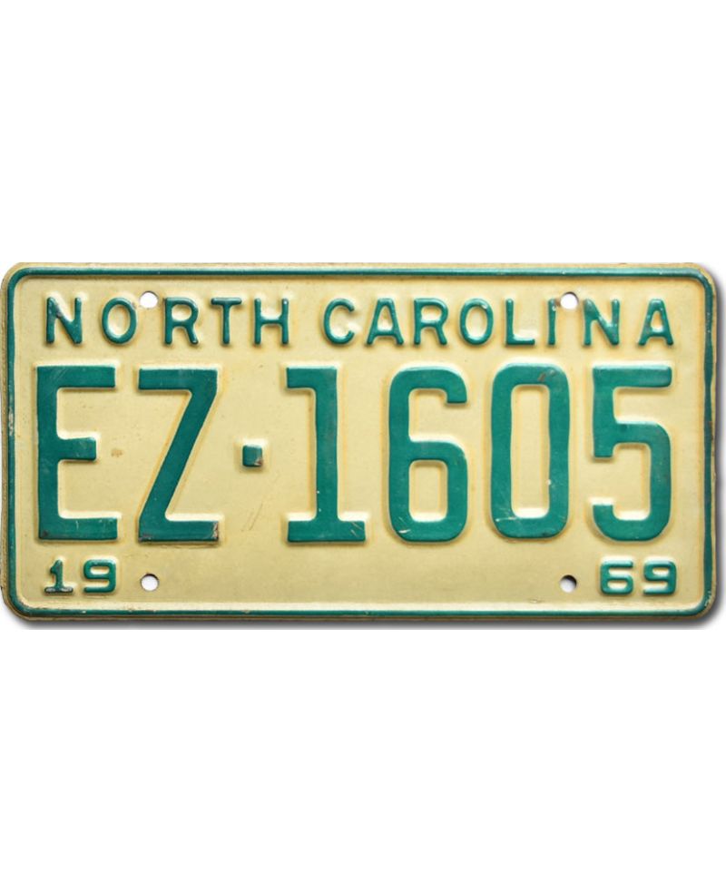 Tablica rejestracyjna USA North Carolina 1969 EZ-1605