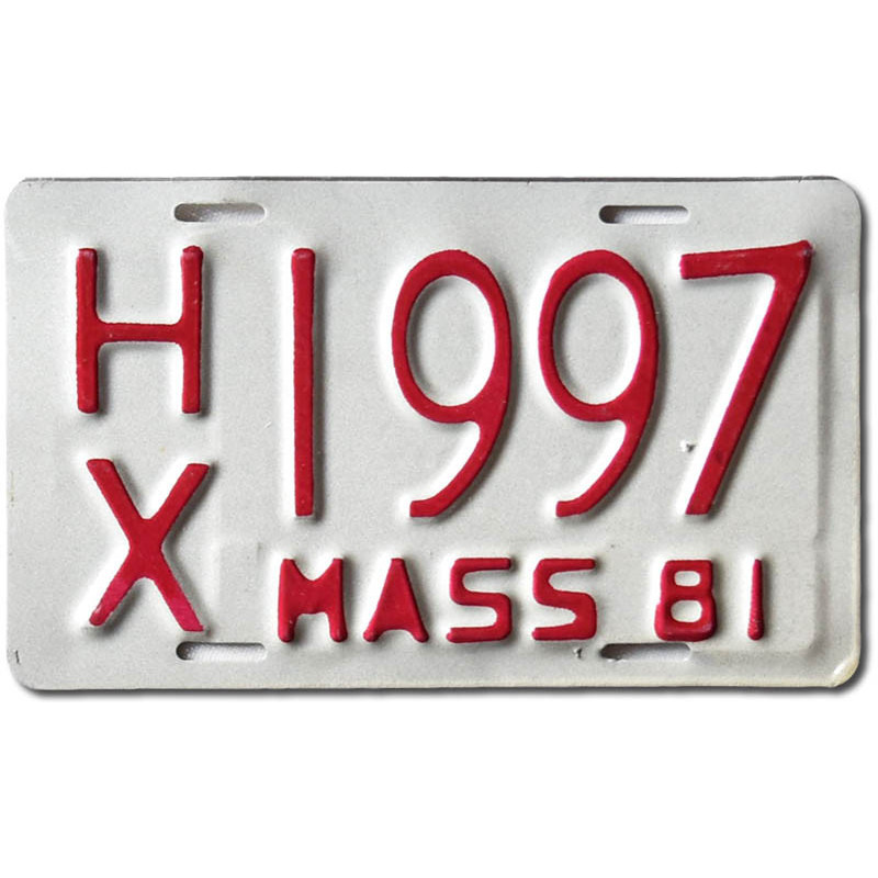 Motocyklowa Tablica Rejestracyjna USA Massachusetts 1981 HK 1997