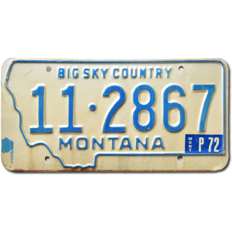 Tablica rejestracyjna USA Montana 1972 Big Sky Country 11-2867