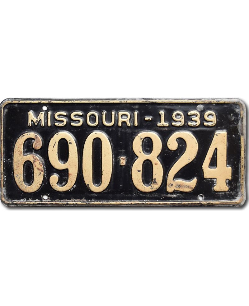 Americká SPZ Missouri 1939 Black 690-824